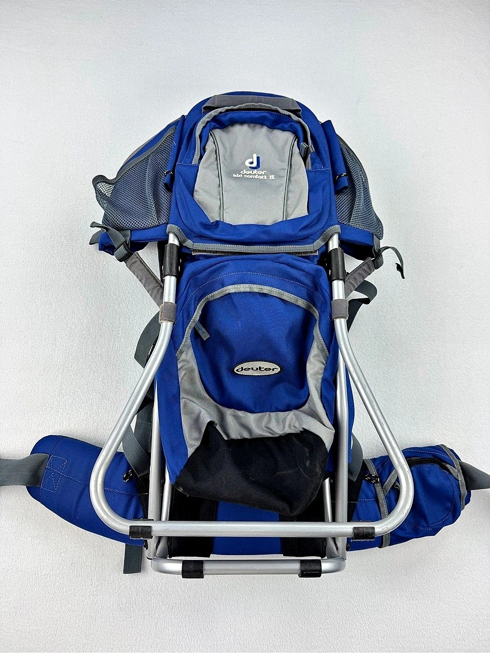 Deuter Kid Comfort II Child Carrier Backpack 48.5 Lbs Max Blue And Gray Hiking